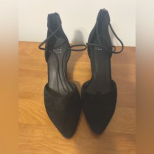 Womens Eileen Fisher Suede Black Heel Size 8